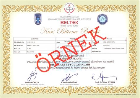 Beltek sertifika